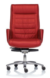 Executive Red Leather High Back Chair