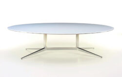 Contemporary Conference Table Oval glass stainless steel