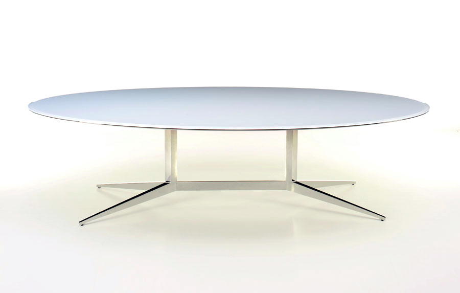 Oval Marble Executive Table Desk Ambience Doré