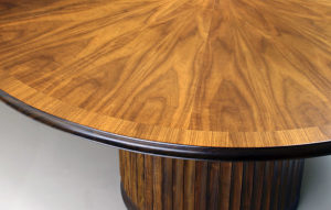 Round Exotic Wood Table
