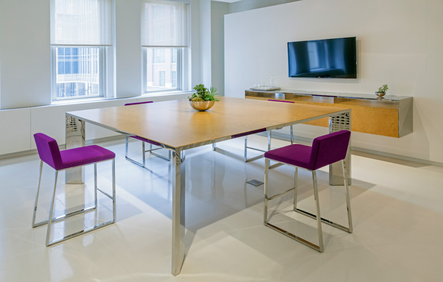 Contemporary Conference Table Large Square Steel Ambience Doré Contemporary Conference Table Large Square Steel