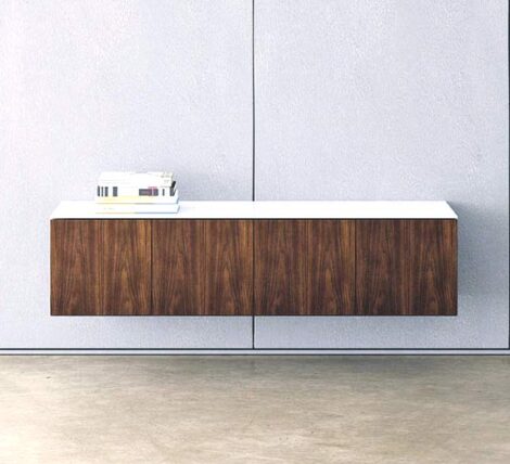 Walnut Wall Hung Credenza