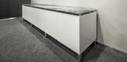 White Grey Stone Credenza