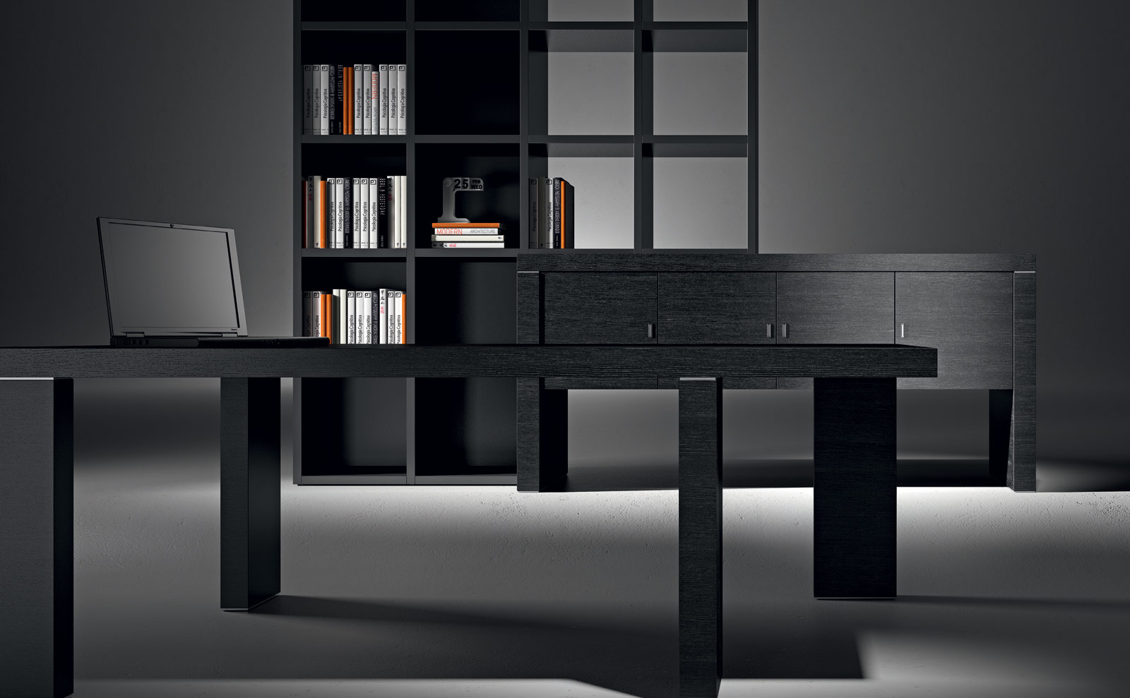 Black Modern Executive Desk Ambience Dore