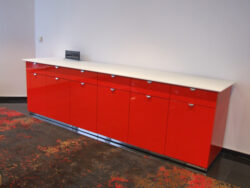 Red Glossy White Credenza
