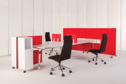 Red White New Flex Work Desk