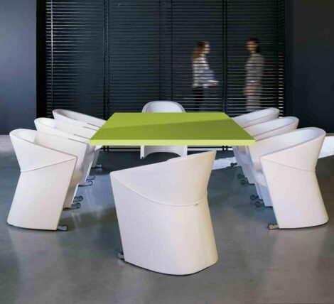 Uniquely different office table meeting White Modern Conference Cloak Chairs