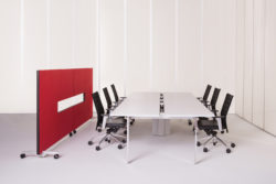 White Red Modern Collaborative Table Desk