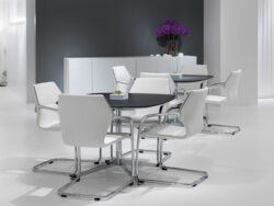 Luxury Chrome White Leather Chairs