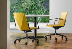Black Metal Yellow Angular Chairs