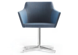Blue Contemporary Pedestal Chair