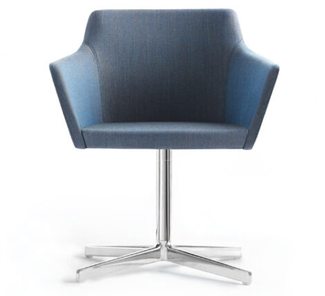 Blue Contemporary Pedestal Chair