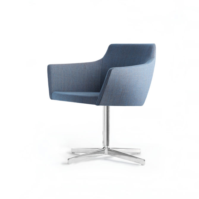 Blue Contemporary Pedestal Chair Ambience Doré