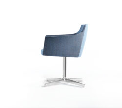 Blue Pedestal Guest Side Chair