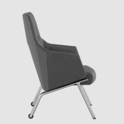 Chrome Grey Modern Lounge Chair