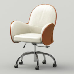 Orbit White Tan Desk Chair