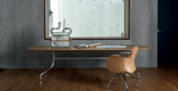 Tan Leather Orbit Chair
