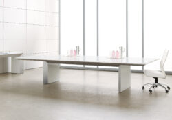White Glass Conference Table