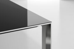Black Glass Steel Table
