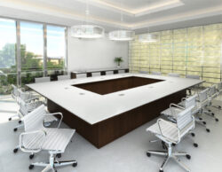Custom Open Rectangular Boardroom Table