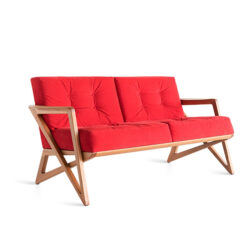Neo Mid Century Red Sofa