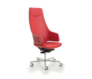 Red High Back Leather Chair