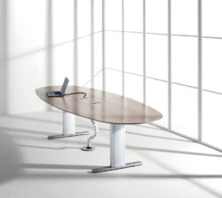Oval Wood Metal Table