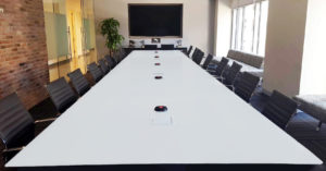 White Satin Glass Table