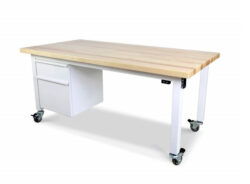True Industrial Mobile Sit Stand Desk