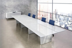 Large Glass Steel Conference Table