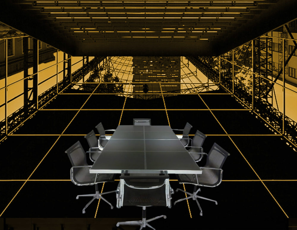 luxury steel leather conference table