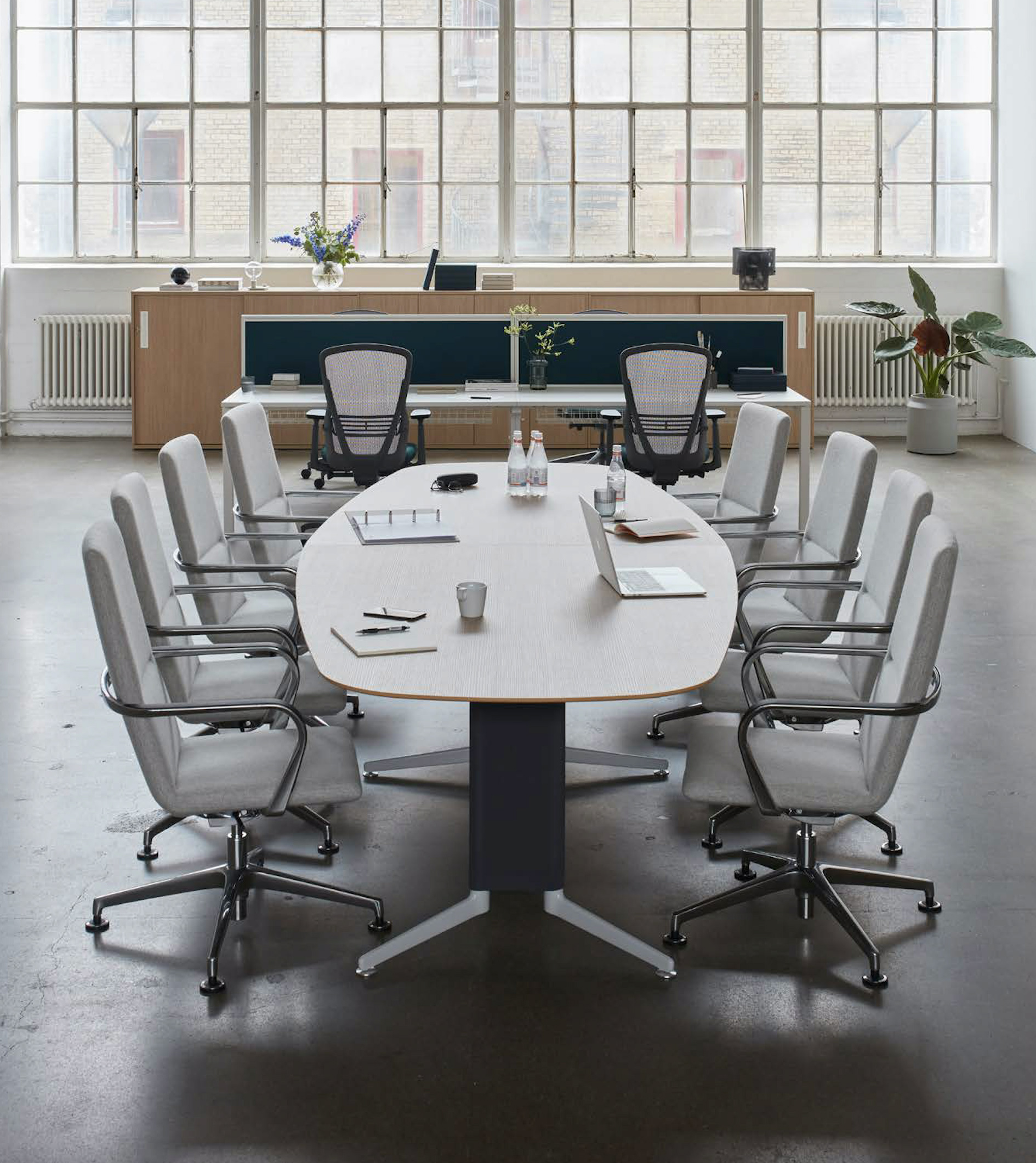Modern High Back Chromium Alpha Conference Chairs