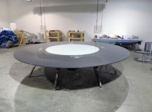 Custom Large Round Glass Table executive boardroom premium table
