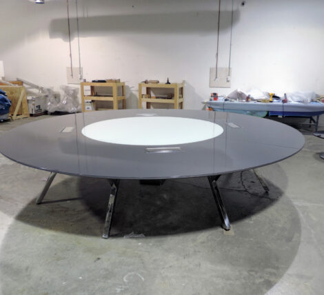 Custom Large Round Glass Table executive boardroom premium table