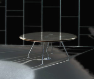 Outstanding Round Landing Table in chrome