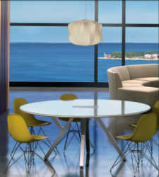 Round Metal Glass Table
