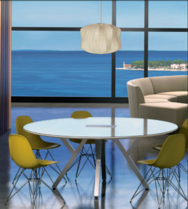 Round Metal Glass Table