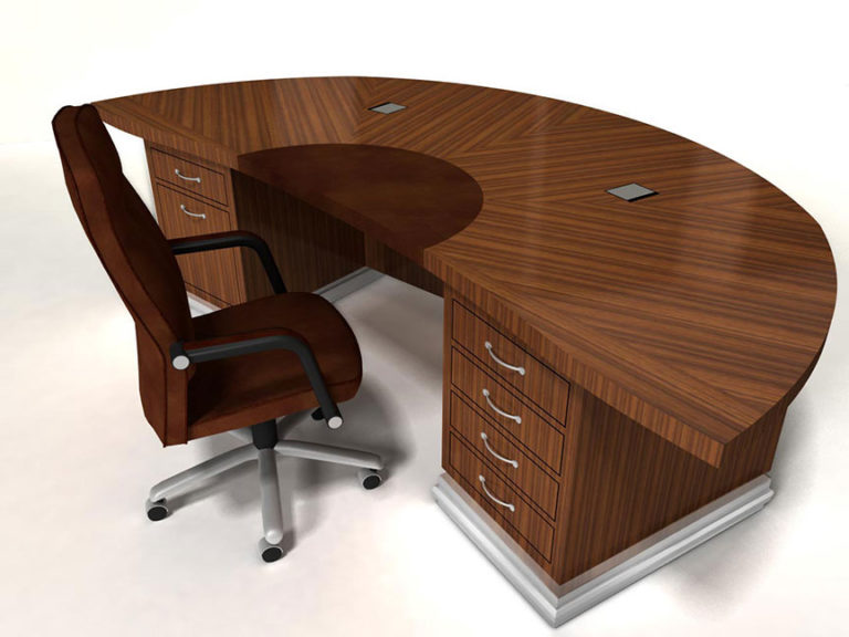 Exquisite Half Round Custom Desk Ambience Doré