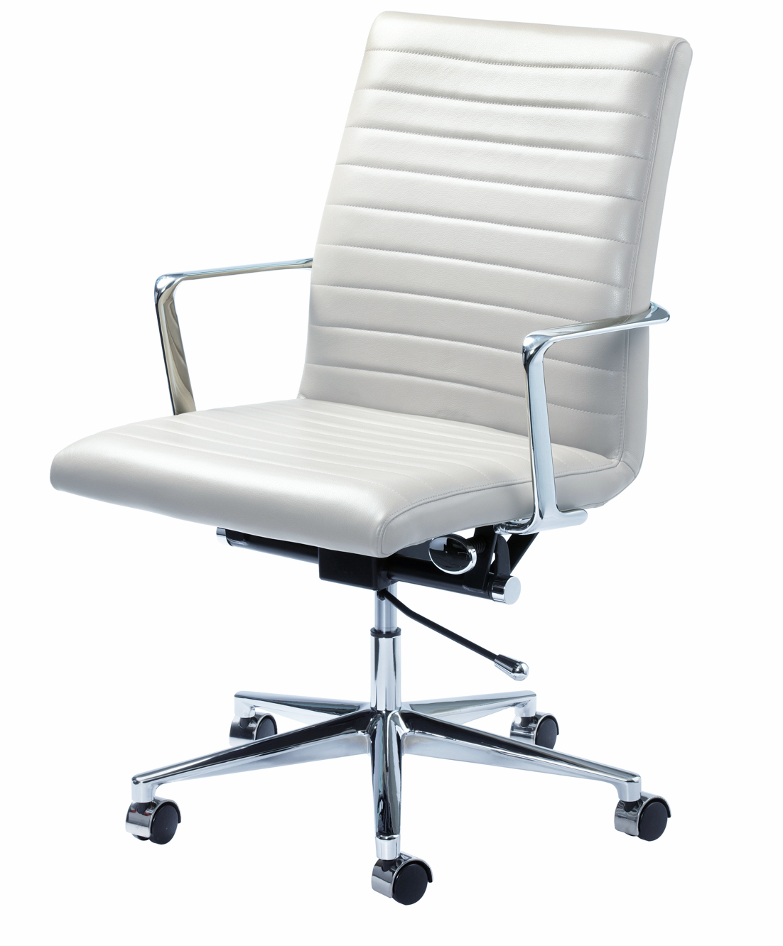 South Beach Style Classic Power Chair in crisp white leather for modern conference rooms
