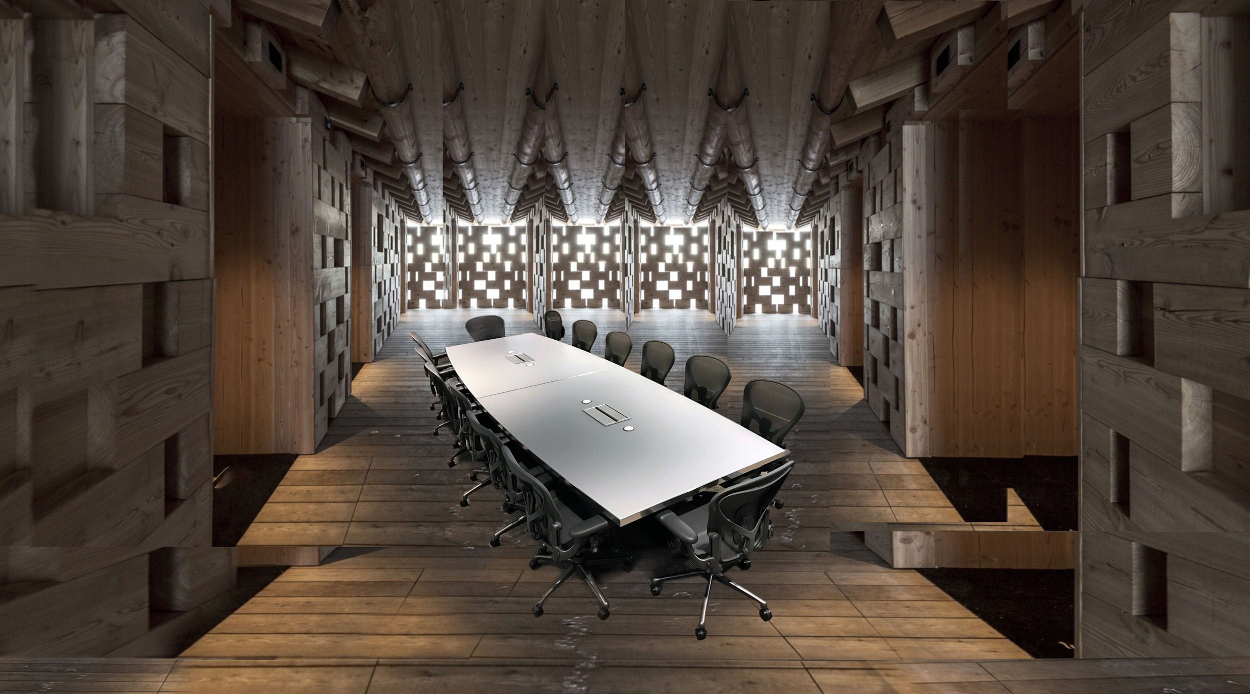Outstanding large glass modern conference room table