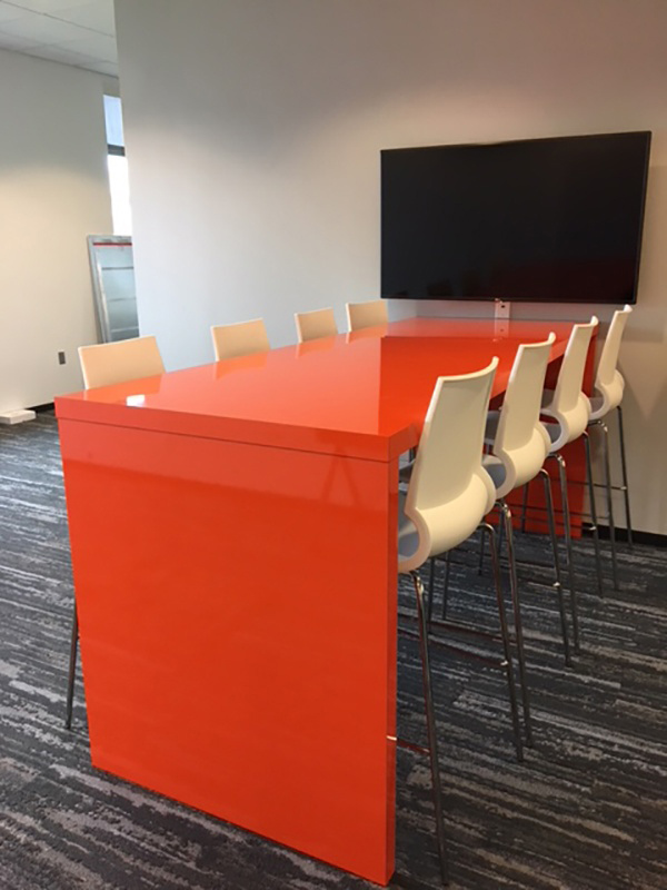 Glossy-Orange-Standing-Table