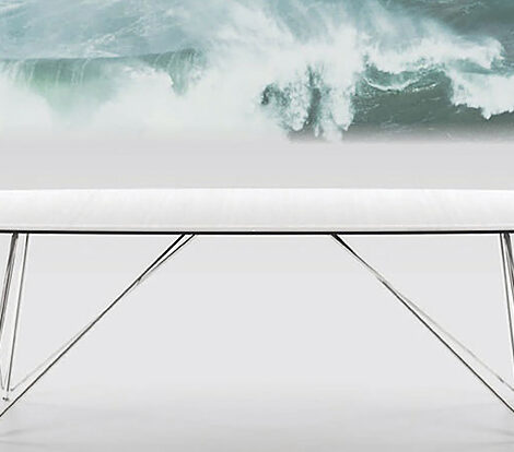 White Glass Surf Table