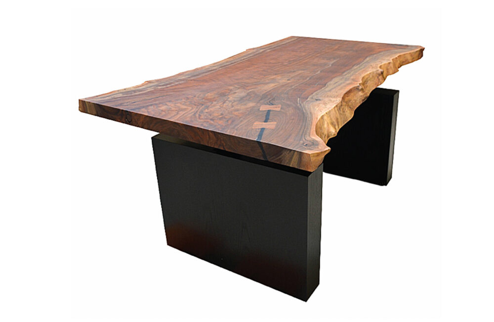 Fantastic solid live wood edge executive modern sit to stand desk