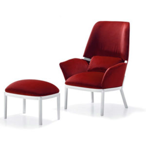 Red-White-Chair-Ottoman
