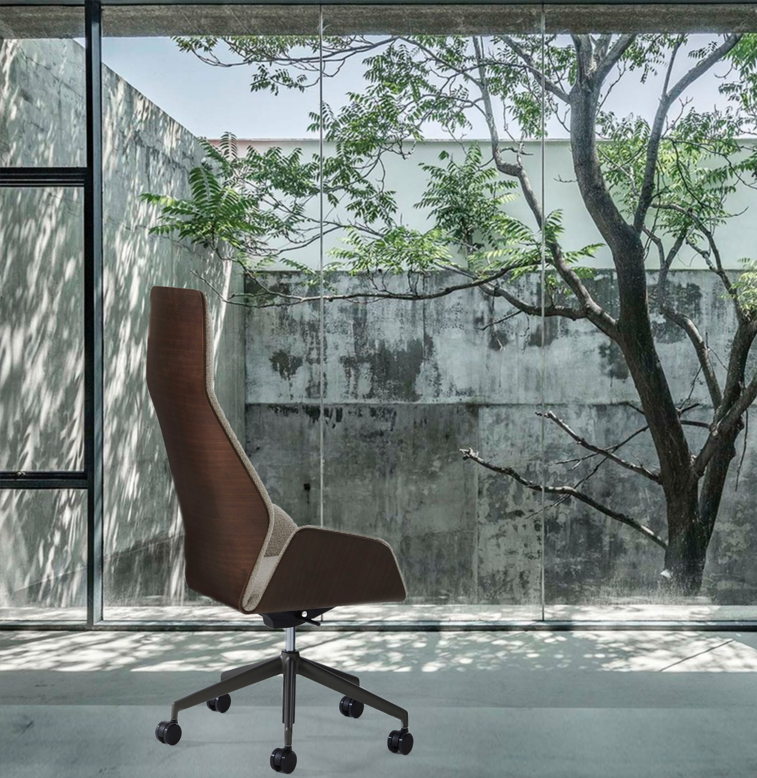 luxury wood back executive high back desk chair