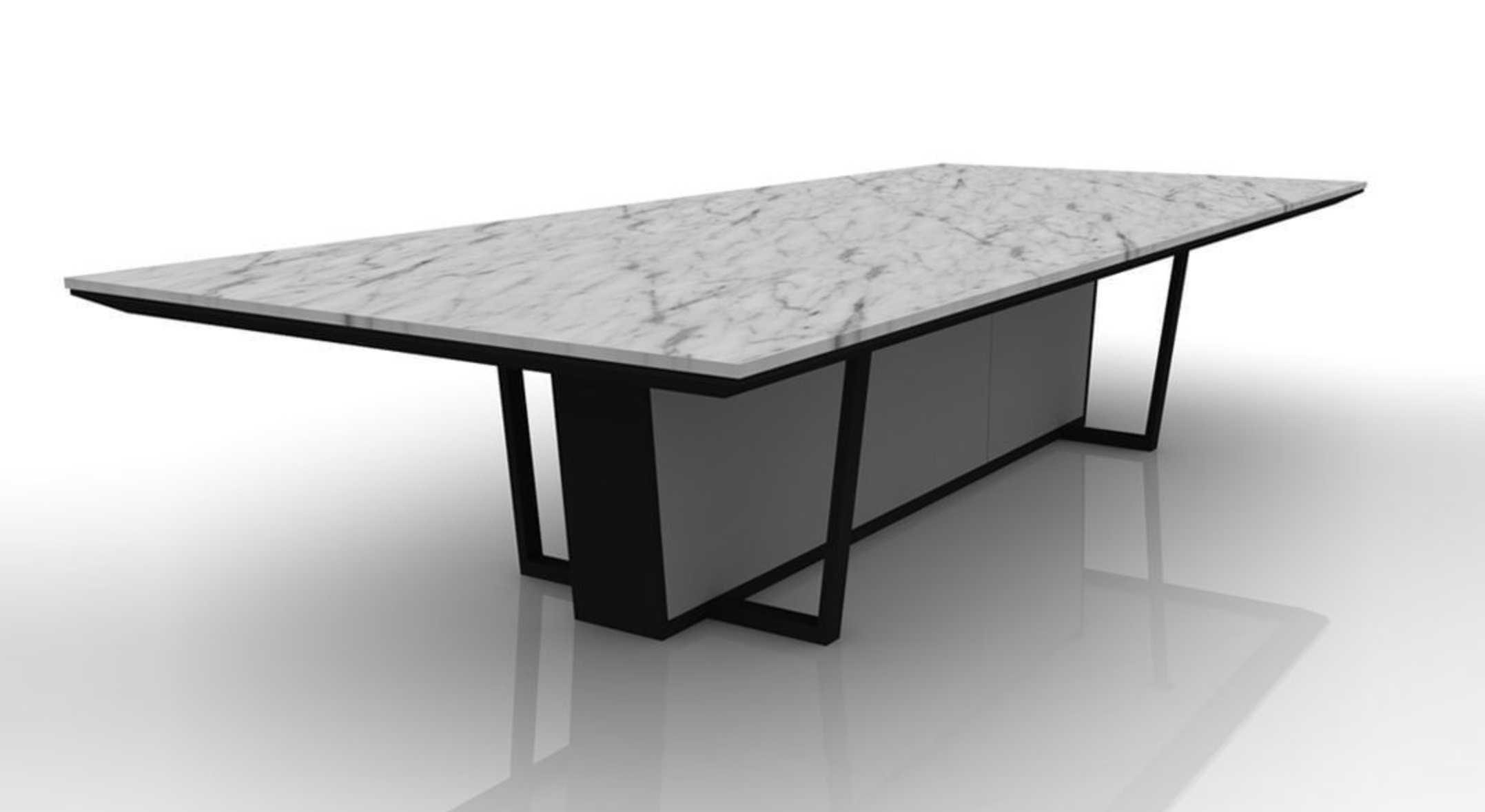 Luxurious carrara marble stone podium table for executive modern office spaces