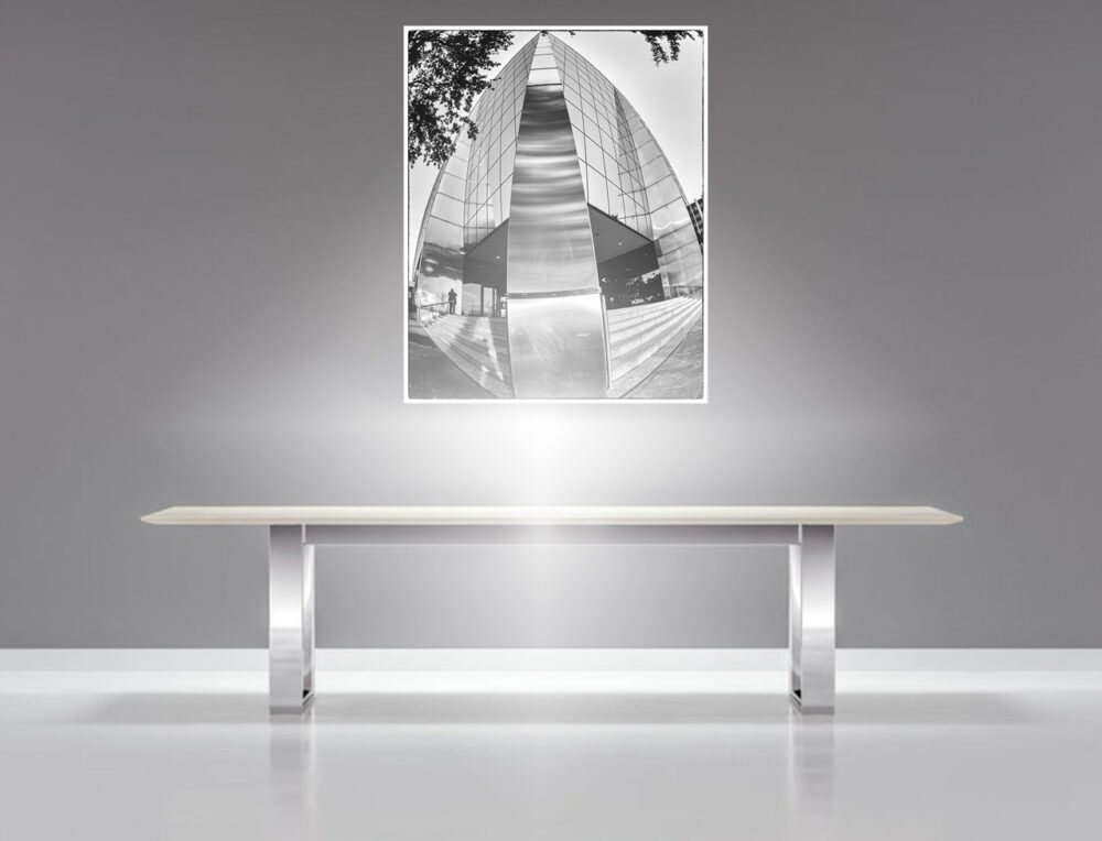Stunning executive glass chrome leg conference table for offices and home residential dinning