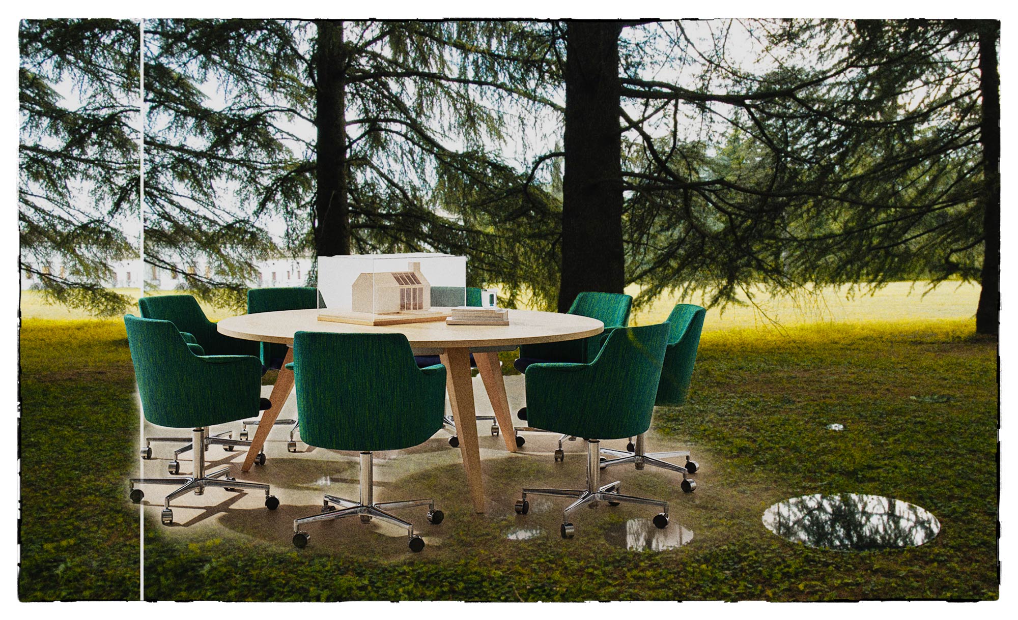 Fantastic green Icon Chair for modern meeting conference tables