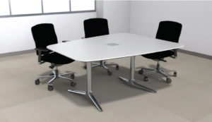 Special Custom Wedge Glass Top Video Conference Table