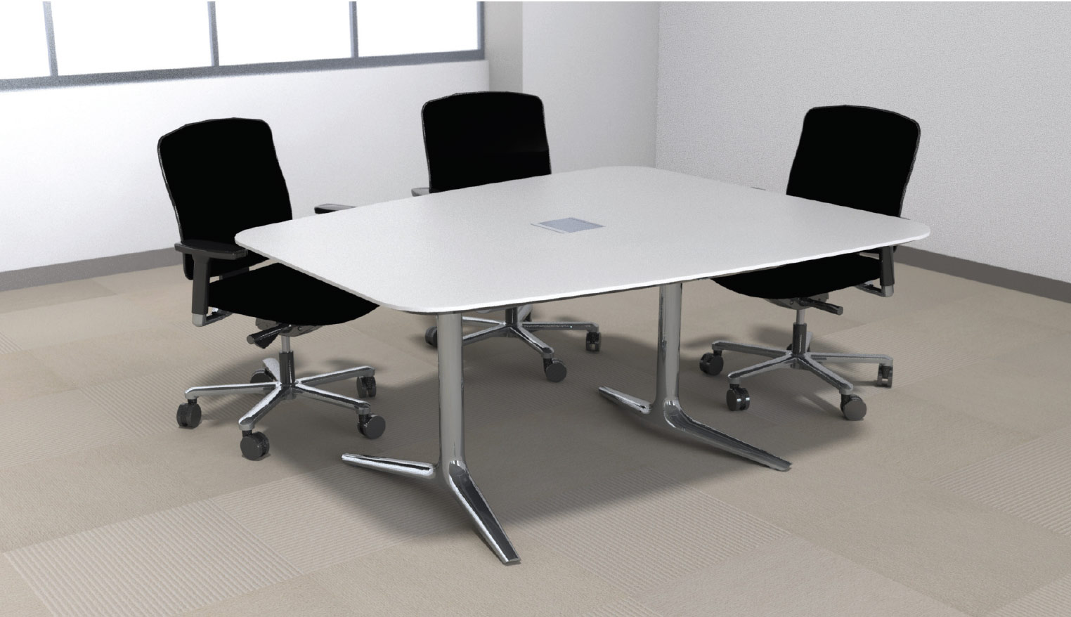 Special Custom Wedge Glass Top Video Conference Table